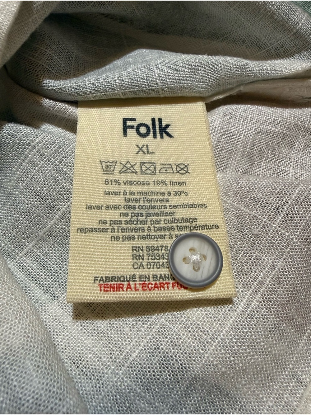 Folk Short-Sleeve Button Shirt in Sage Green & Blush - Picture 6 of 8